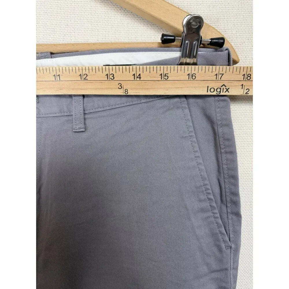 J Crew Mens Pants 33x32‎ Straight Gray Flex Chino Stretch Pockets Casual Cotton